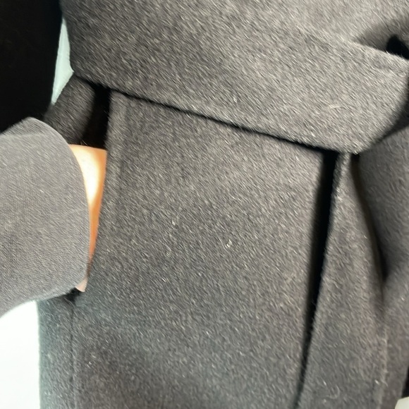 Banana Republic Wool Tie Belt Wrap Pea Coat Black Pockets Collar Hidden Snaps XS - Picture 5 of 12